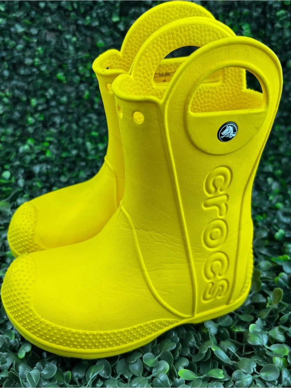 CROCS Kids Yellow Pull-On Waterproof Rain Boots